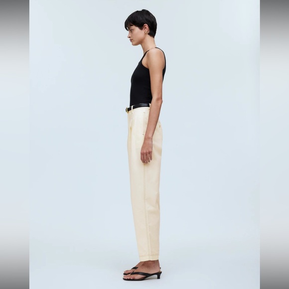 NWT Madewell Pleated Straight Pants in Antique Cream - Picture 2 of 6